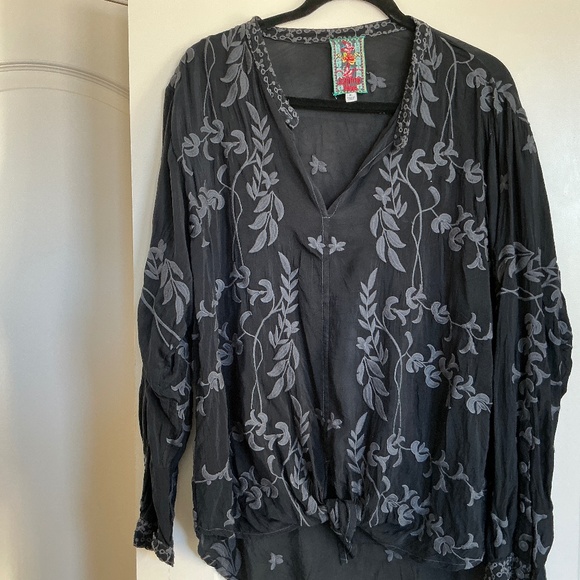 Johnny Was Black Tunic, embroidered , XL - Picture 3 of 5